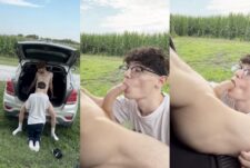 TwinkRiley – a blowjob while parked in a cornfield