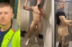 GymLadChris69 jerks off and licks up his cum