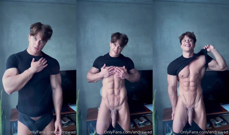 Slowly stripping while showing off my muscles and cock – Andrewad