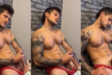 Jacked stud jerks off