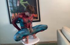 A teaser of Reno Gold jerking as Spiderman