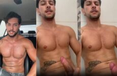 Clip of Mister Felipe Maia jerking his cock in the shower