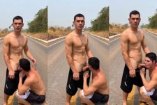 Sucking cock in the middle of the road – a clip – with Caio Alvarenga