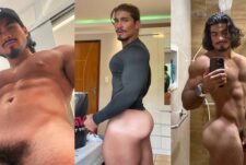 Clip of Paulo Victor Melo showing off his cock in the bathroom