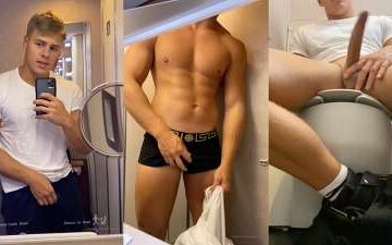 PeachyyBoy jerks off on the toilet PeachyyBoy jerks off on the toilet