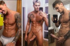 Late night jerk of Chris Diamond’s uncut cock