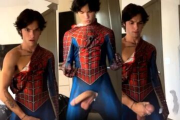 Logansprivatepage – jerking my massive twink cock in a spiderman costume