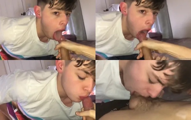 Gaytwink0001 – twink sucks on a cock and licks up cum