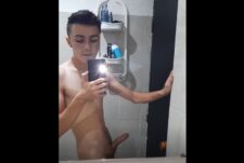 Jacob_and_Aron – jerking off in the bathroom and cumming on the mirror