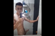 Jacob_and_Aron – jerking off in the bathroom and cumming on the mirror
