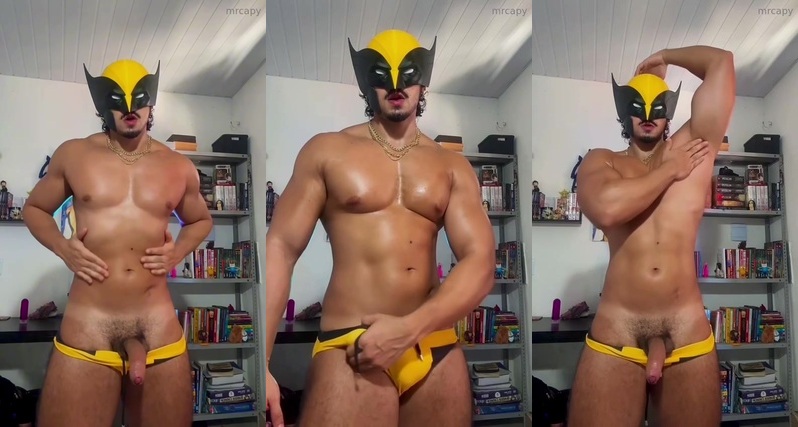 Jerking off while wearing my Wolverine mask – Capy (mrcapy)