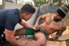 Andrey Cam and Guilherme Gaucho fuck in the tent