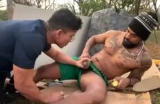 Andrey Cam and Guilherme Gaucho fuck in the tent