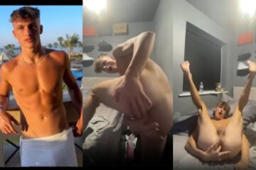 British twink athlete Oliver Dean guy plays with his hole