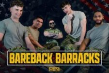 Kane Fox, Tony Genius, Jack Waters, Hazel Hoffman, Derek Spears group fuck – Bareback Barracks – Uncut