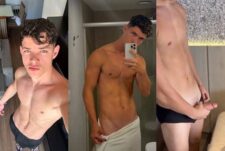 Charles Matheus jerks off in the shower