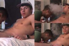 College gets his cock sucked with vaping