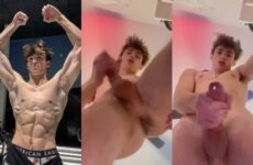 Jayden Steele jerks off above you and cums on you