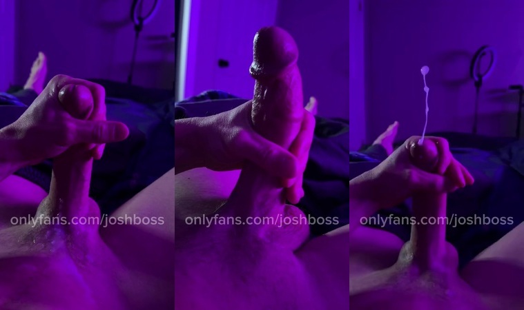 Slowly edging my cock and shooting a big load over myself – Josh Boss