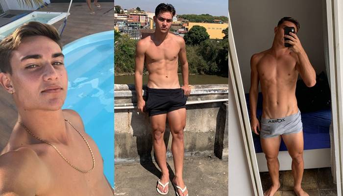 Pedrinho Fhaz jerks off in the shower