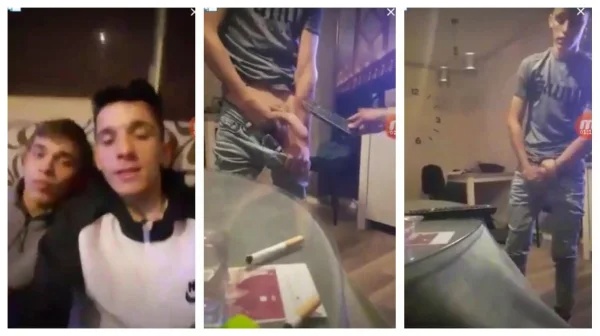 Drunk guys measure eachother’s cocks