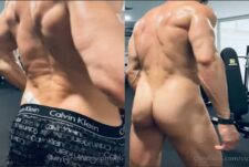 VipMario shows off his ass while he jerks off in the gym