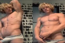 Sunshinesmile99 shows off his ass and plays with his hard cock through his underwear