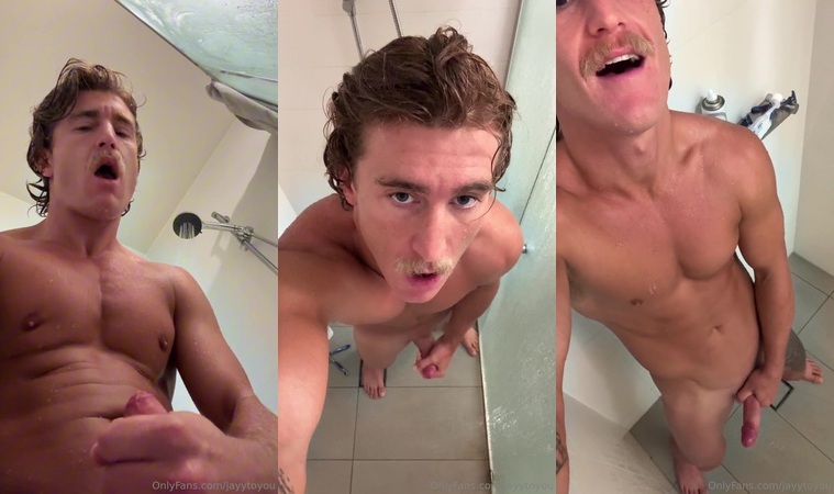 Jordan Anderson (jayytoyou) jerks off in the shower