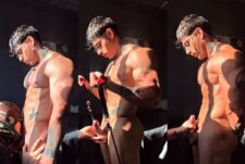 Ripped guy (Frankokk) gets worshipped and jerked while working out