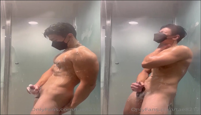 Tae8212 cums on the shower wall