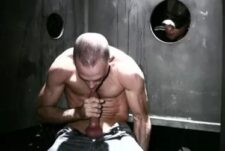 BITUME IN GLORY-HOLE, COVERED IN CUM