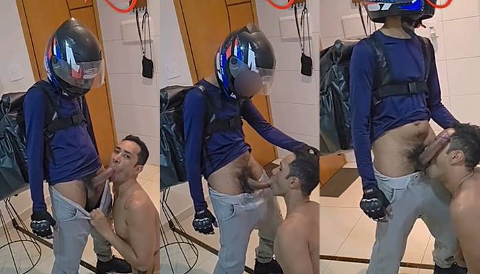 Andflix – sucking the delivery driver’s fat cock