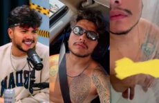 Clip of Thiago Marques (Mitico) showing off his cock in the shower