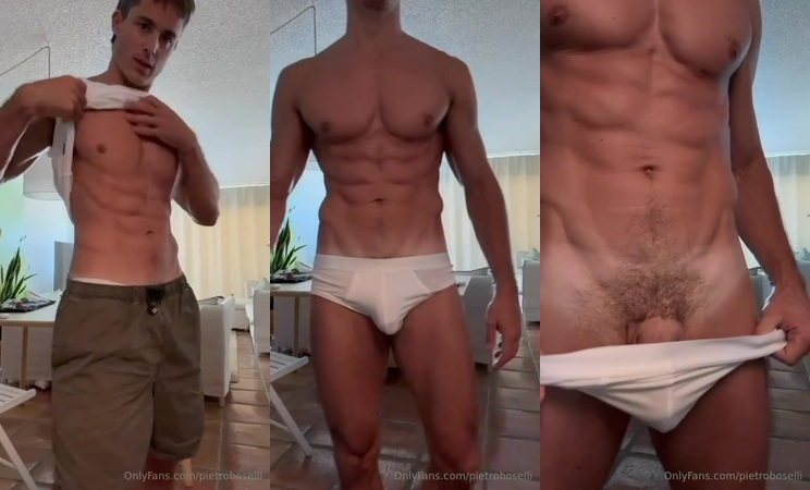 Pietro Boselli (pietroboselli) – Showing off my muscular body and getting my cock hard