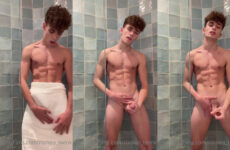 Romeo Twink jerks off in the shower