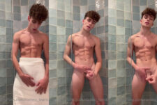 Romeo Twink jerks off in the shower
