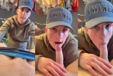 Twink sucks on a cock