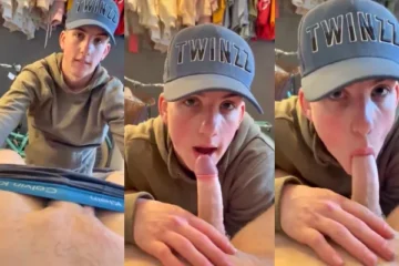 Twink sucks on a cock