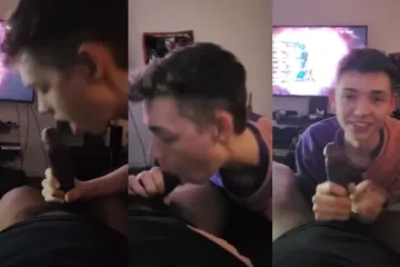 Twink takes a break from gaming to suck a cock
