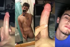 Compilation of a guy jerking his long cock
