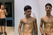 Gabriel Ritelli jerks off in the bathroom