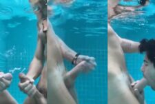Sucking cock and cumming together in the pool – with Valjaws