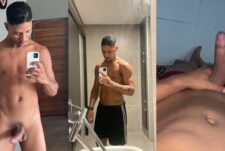 Latin stud jerks and shows off his cock