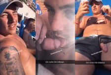 “Straight” guys fool around on vacation and show off their cocks