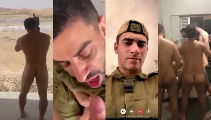 Soldier jerks his cock in uniform