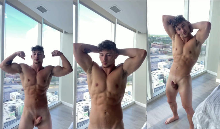 Stroking my dick while showing off my muscular body – Noah Hollendonner