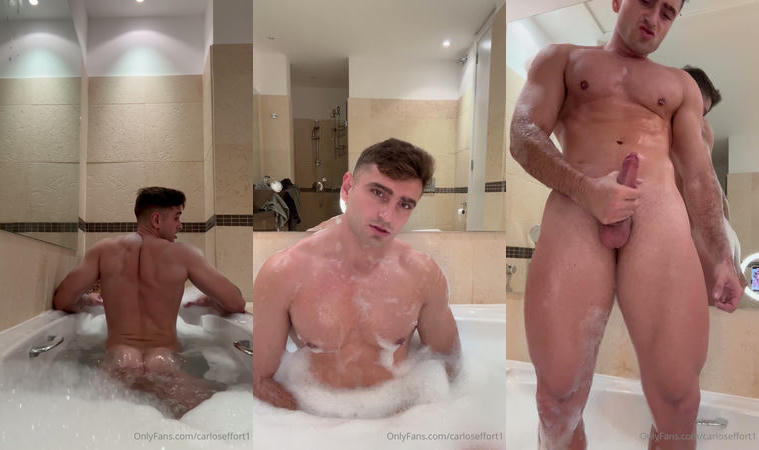 Having a bath and jerking off hard – Carlos Effort