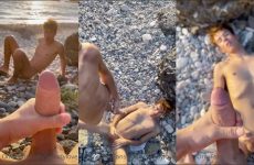 svandylove – jerking on the beach