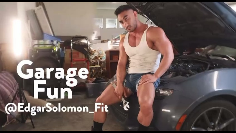 Jerking off in the garage and cumming – Edgar Solomon (edgarsolomon_fit)
