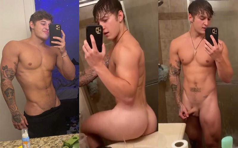 Rippedjosh shows off his cock and body